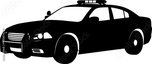 police car line art silhouette vector illustration
