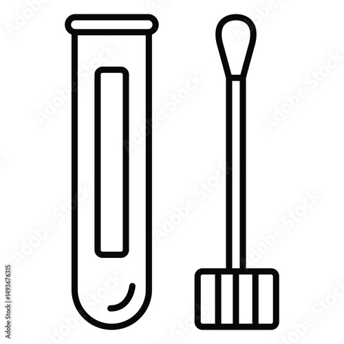 Testing Swab Icon For Medical Diagnostics