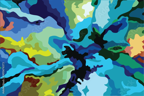 Abstract fluid art with colorful shapes and tones for various design projects