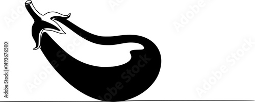 eggplant line art silhouette vector illustration
