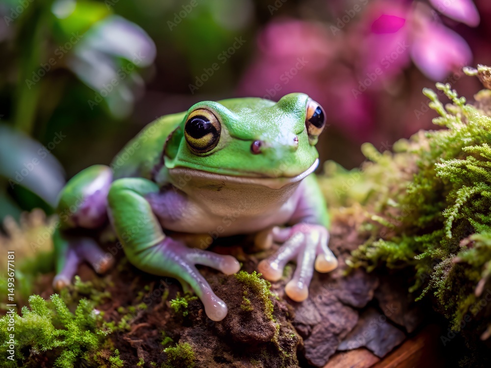 Naklejka premium frog in the grass
