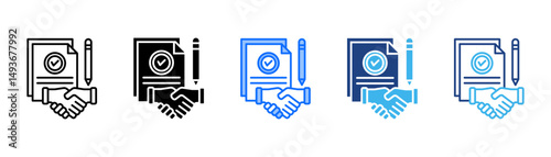 Agreement Icon Set With Multiple Style Collection 