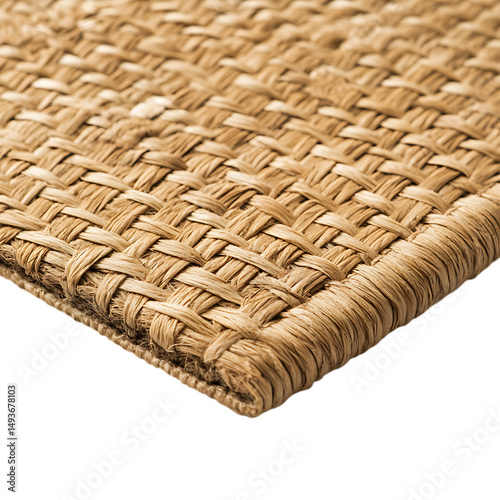 Minimalist Eco Straw Mat with Refined Woven Design Isolated on Transparent Background