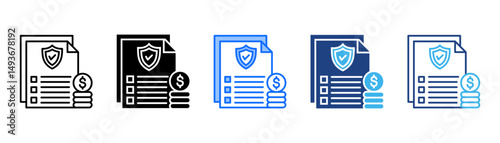 Indemnity Icon Set With Multiple Style Collection 