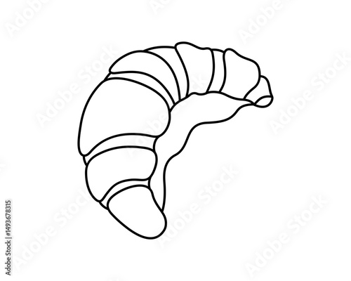 Simple drawing of a croissant, vector outline
