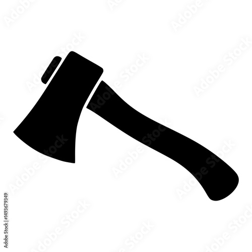Minimalist Black Axe Silhouette Icon