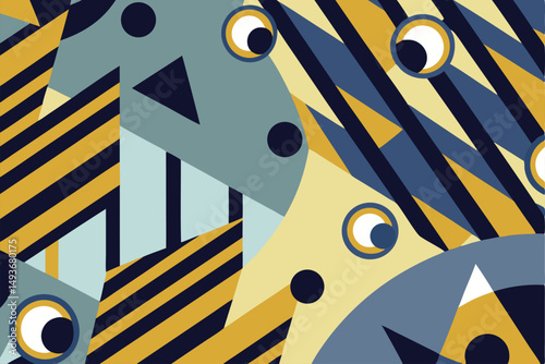Abstract geometric composition with shapes and colors suitable for modern design projects