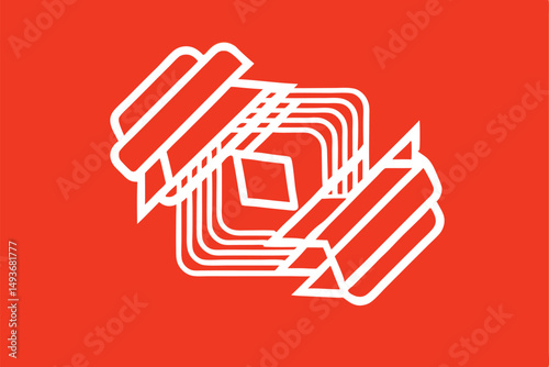 Abstract graphic composition with modern lines and transparency for various design applications