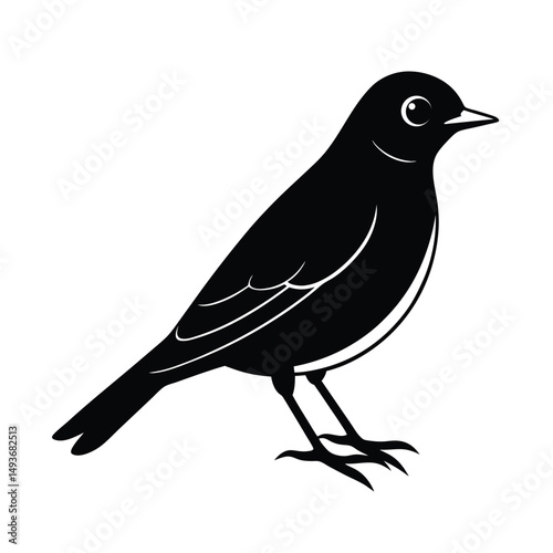 American Robin vector silhouette