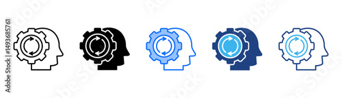 Cognitive Icon Set With Multiple Style Collection 