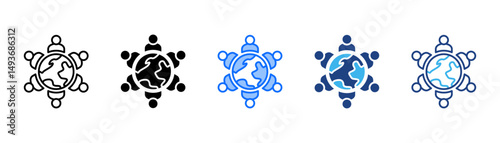 Surrounding Icon Set With Multiple Style Collection 