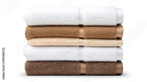 Soft Towels Stack on Transparent Background