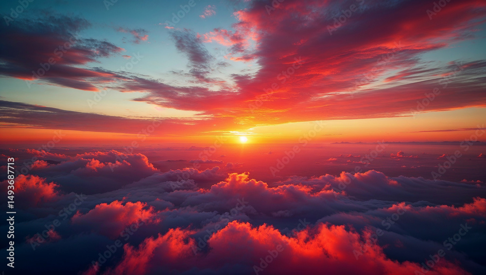 Fototapeta premium Layered sunset with grainy textures