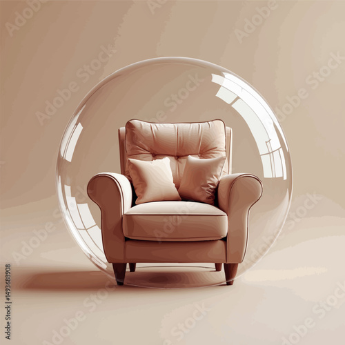 Comfort zone vector. Visual metaphor of safety and limitation.