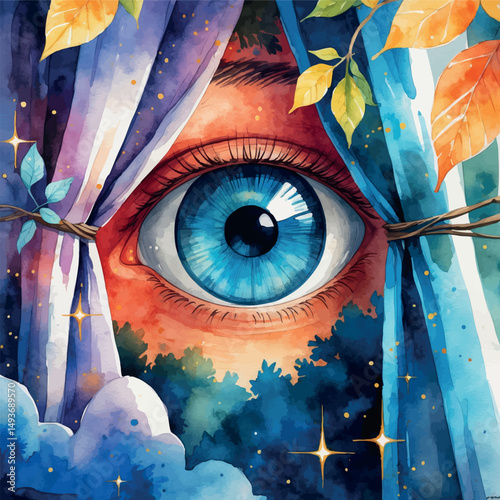 Curiosity vector. Playful discovery and wonder.