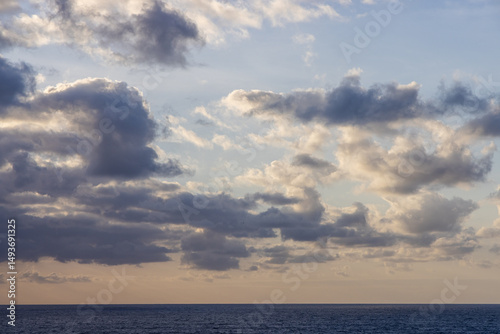 Dramatic Cloudscape Over the Pacific Ocean at Sunset