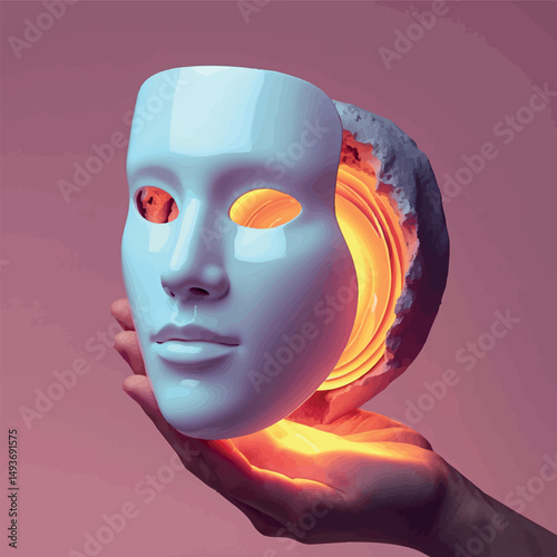 Identity vector. Concept of self and inner truth.