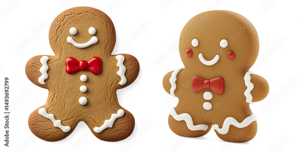 Fototapeta premium Christmas Baking Fun with Iced Cookies and Holiday Shapes on Transparent Background