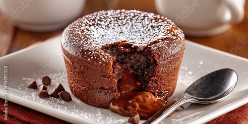 photo of delicious chocolate souffle 