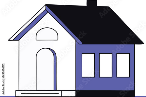 Modern abstract illustration of a house graphic suitable for real estate and design projects