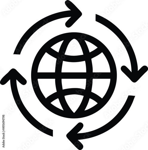 Modern black silhouette design representing global communication and international dialogue