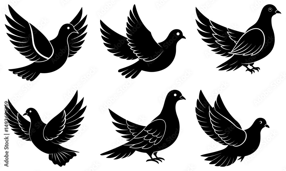 Fototapeta premium Dove Silhouette vector