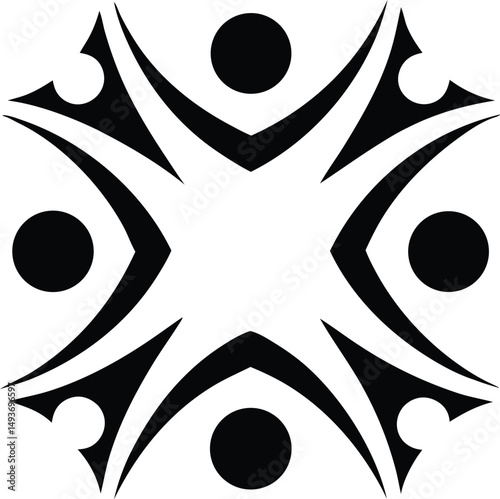 Silhouette design of a diverse community united in togetherness and harmony