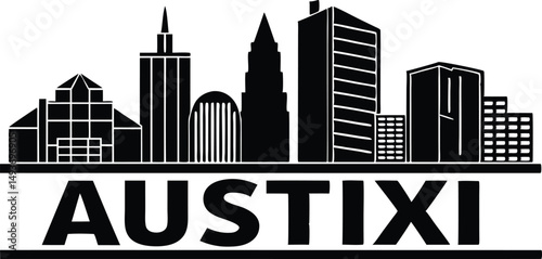 New York City vector skyline illustration featuring urban buildings and towering skyscrapers