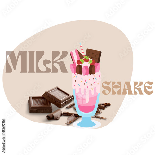 milk shake de chocolate, gelado 