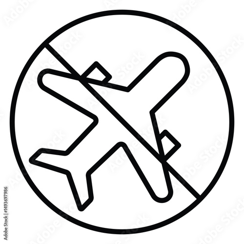 Avoid Traveling Vector Icon Signifying Travel Advisory Alert
