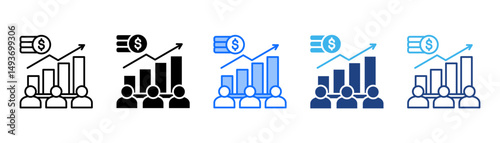 Sales Agent Icon Set With Multiple Style Collection 