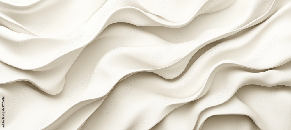 Fototapeta premium Delicate Beige Waves Abstract Background of Flowing Fabric, Soft Tones, and Dynamic Movement