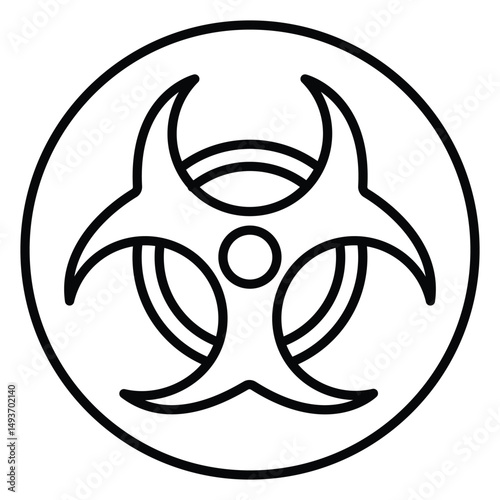 Biohazard Vector Icon Signifying Laboratory Safety Warning