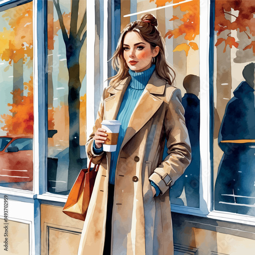 Autumn stroll vector. Lifestyle of style and slow discovery.