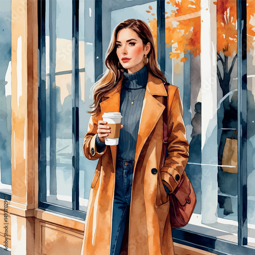Autumn stroll vector. Lifestyle of style and slow discovery.