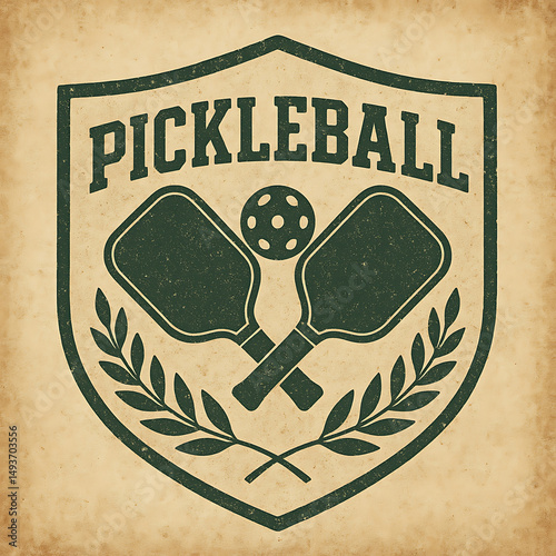 Retro Pickleball Badge Design for Sports Enthusiasts
