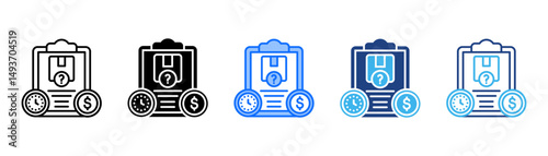 Estimate Icon Set With Multiple Style Collection 