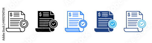 Invoice Icon Set With Multiple Style Collection 