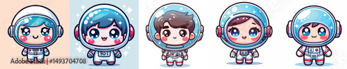 cute astronaut design vector standing
