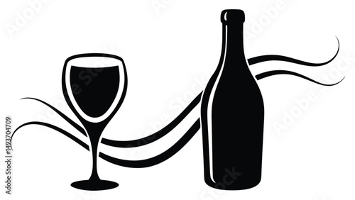 Wine Bottle and Glass
