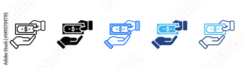 Receivable Icon Set With Multiple Style Collection 