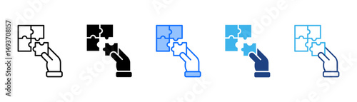 Merger Icon Set With Multiple Style Collection 