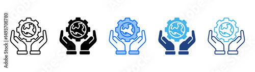 Csr Icon Set With Multiple Style Collection 