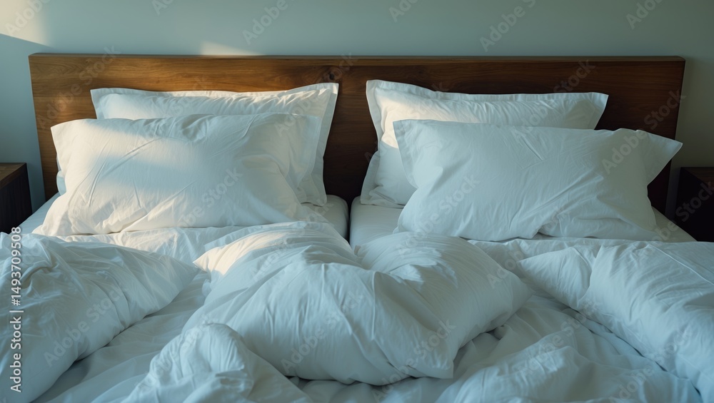 Obraz premium White Bed Without Covers