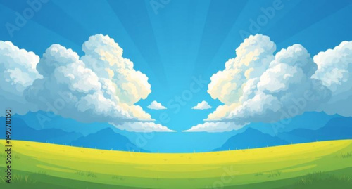 Clouds and sun, Sunny weather, Partly cloudy, Sun behind clouds, Cloudy sky, Sunshine illustration, Blue sky with clouds, Sun and clouds vector, Cartoon clouds and sun, Weather icon, Happy sun and clo