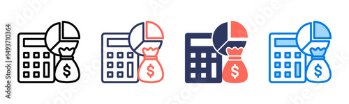Expenses icon sheet multiple style collection