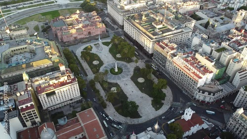 Aerial view showcasing the iconic plaza de mayo in buenos aires