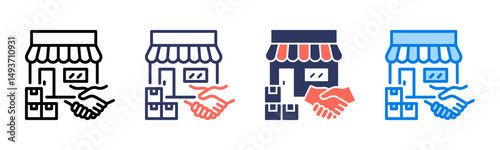 Vendors icon sheet multiple style collection