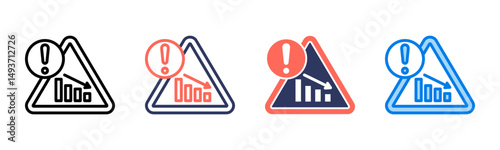 Risk icon sheet multiple style collection