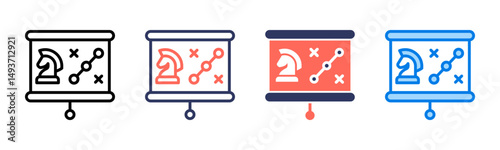 Strategy icon sheet multiple style collection